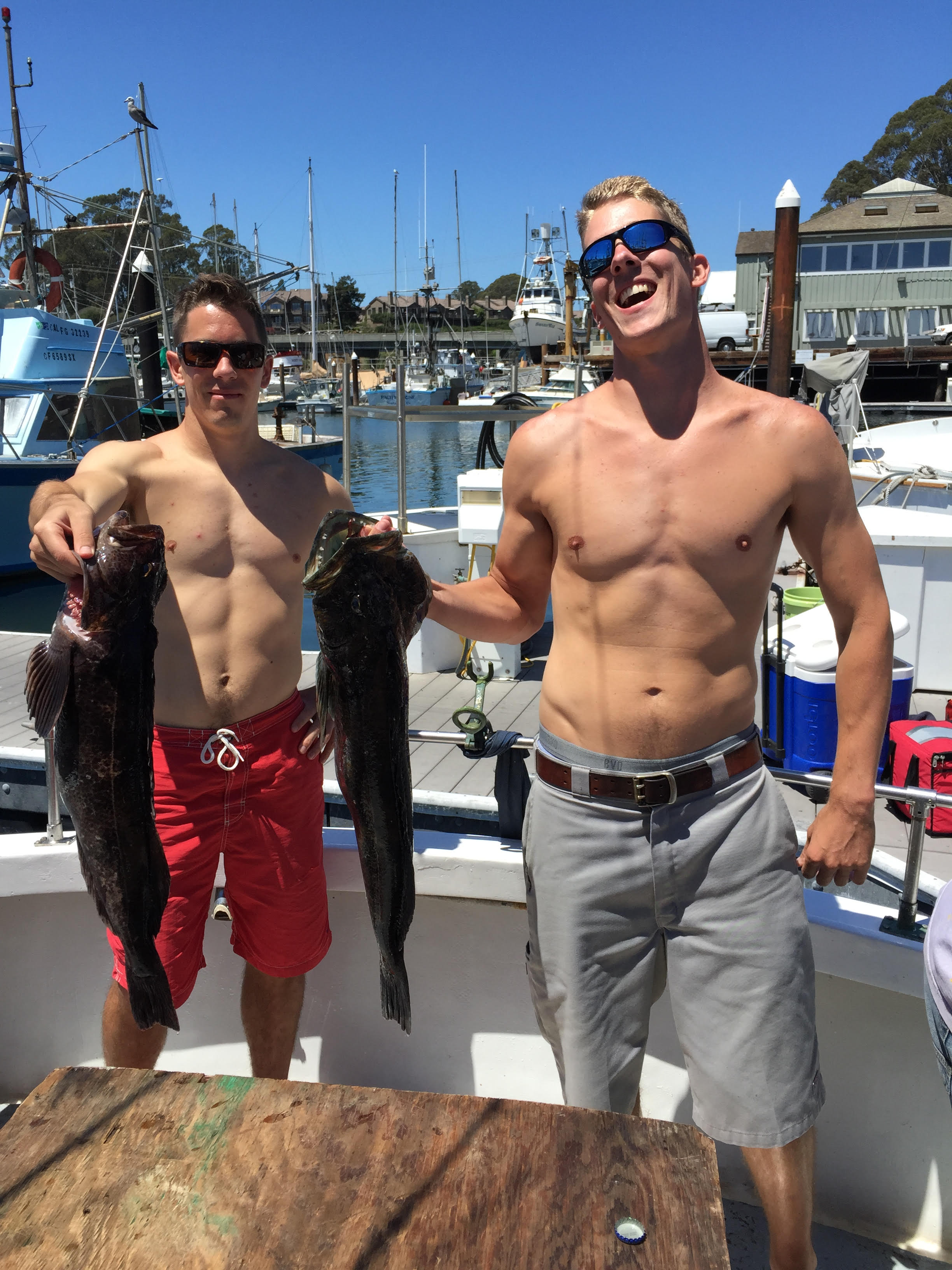 boys no shirts dock, lings