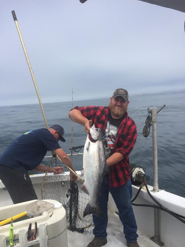 Josh with salmon Josh with salmon
