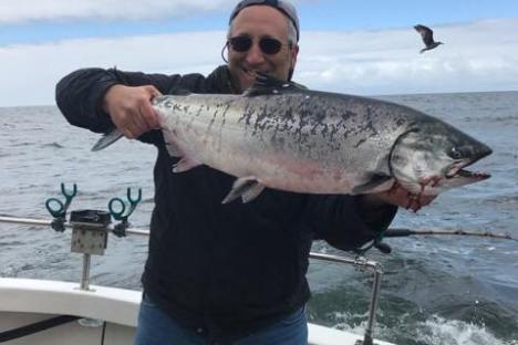 Allen with salmon