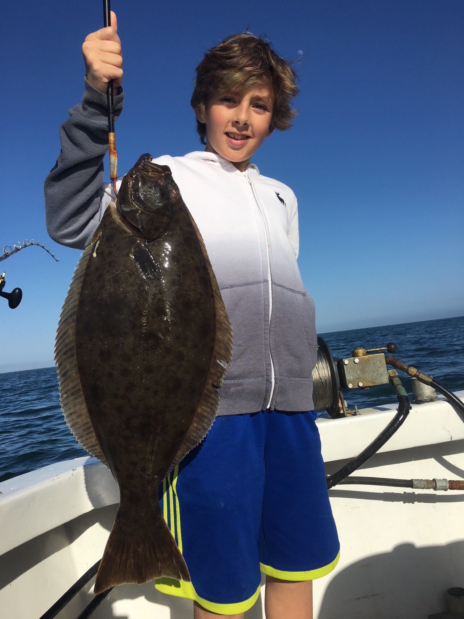 boy with halibut
